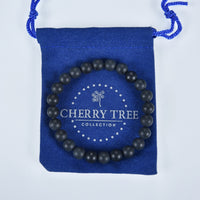 Stretch Bracelet | 8mm Beads (Matte Black Agate)