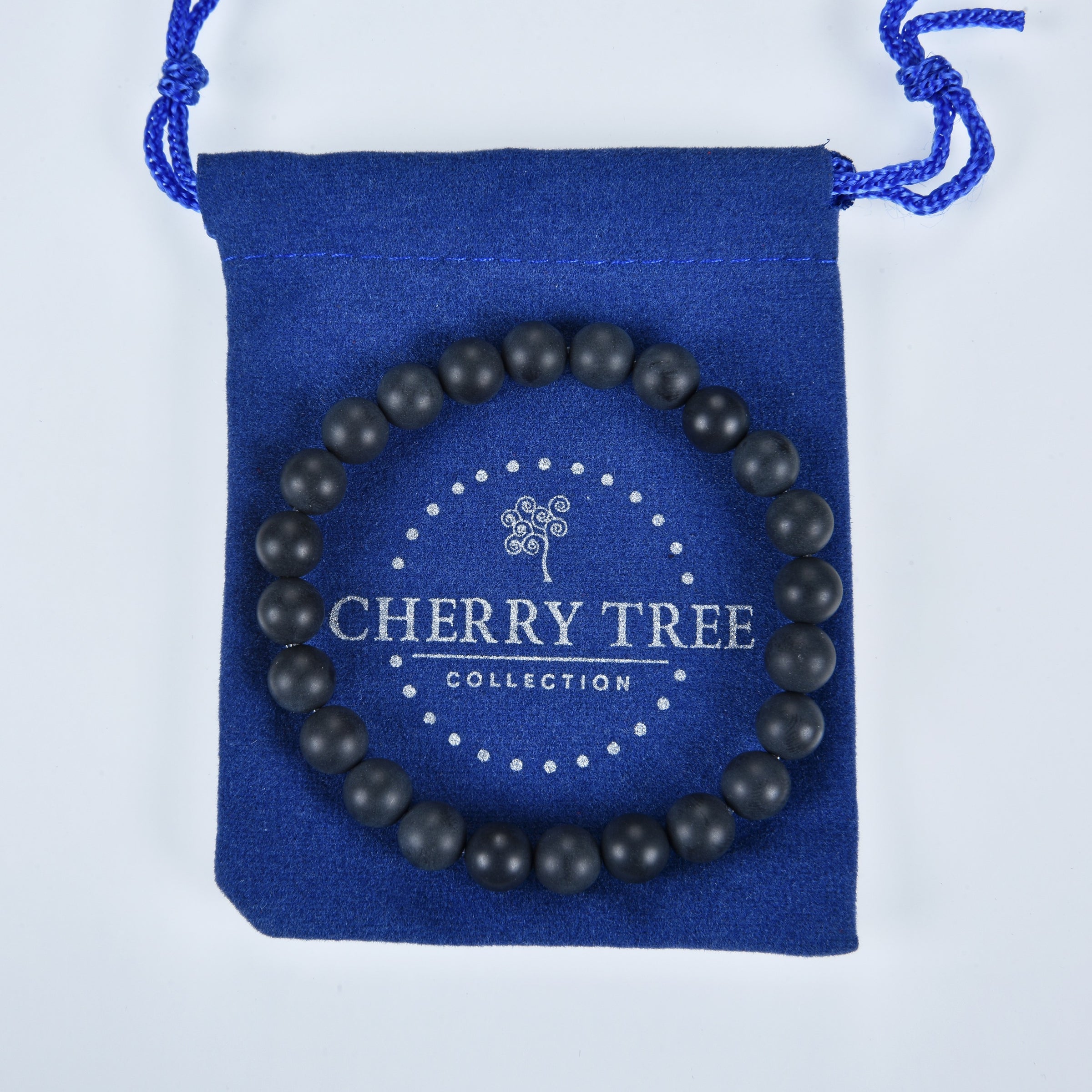 Stretch Bracelet | 8mm Beads (Matte Black Agate)
