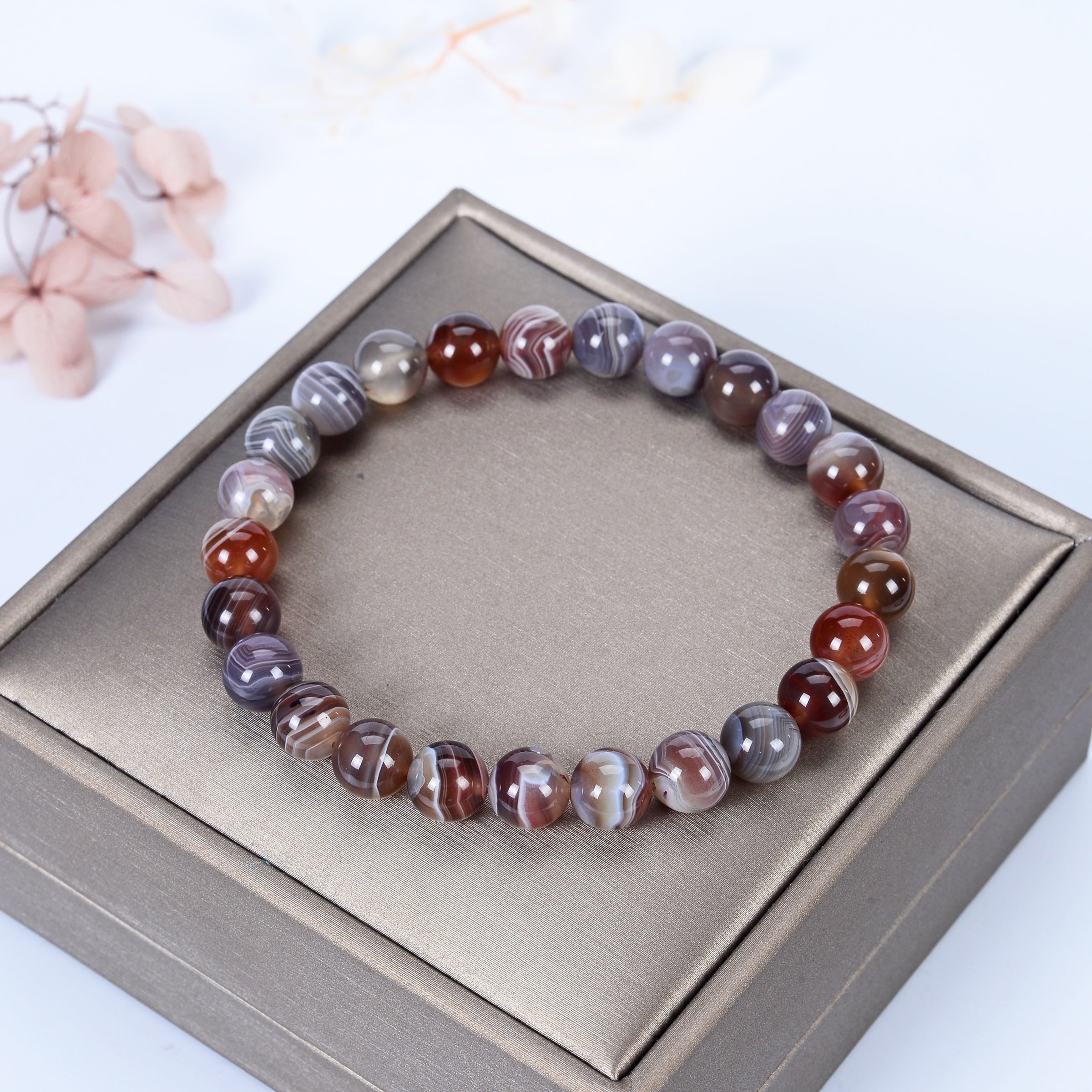 Stretch Bracelet | 8mm Beads (Botswana Agate)
