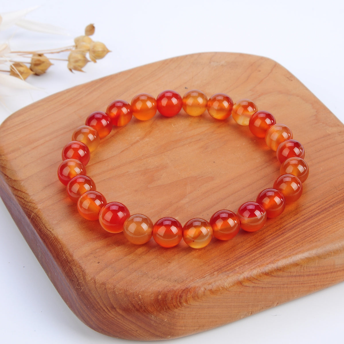 Stretch Bracelet | 8mm Beads (Carnelian)