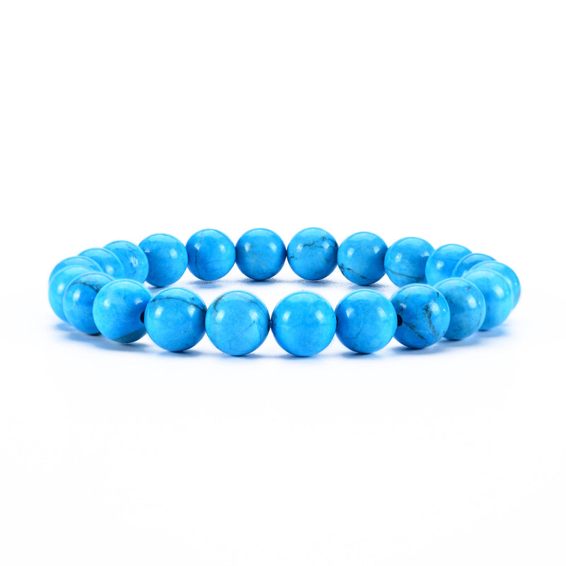 Stretch Bracelet | 8mm Beads (Turquoise Howlite - Blue)