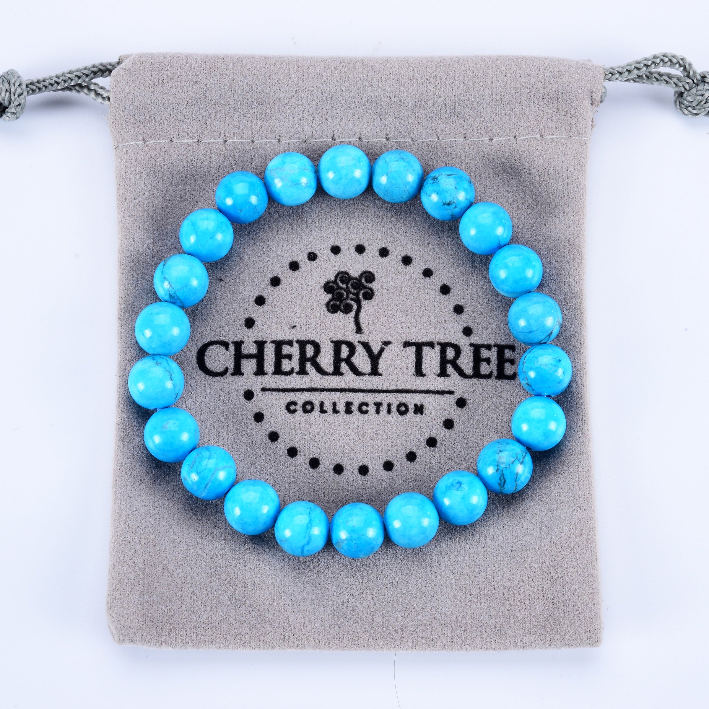 Stretch Bracelet | 8mm Beads (Turquoise Howlite - Blue)